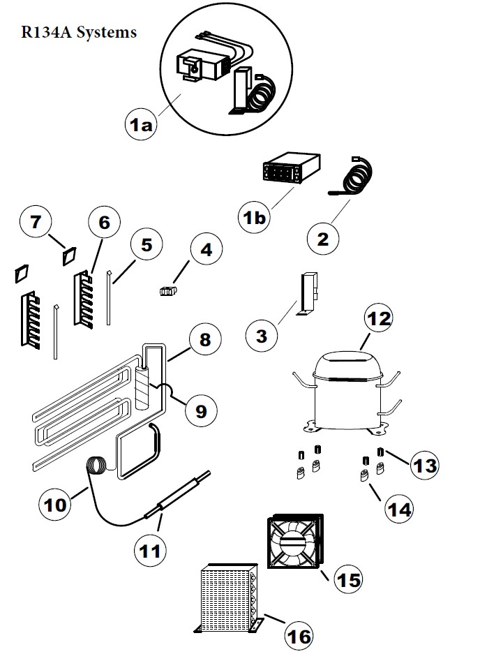 CP-JR-UC-SW-BH Refrigeration Components R134A Models, July 2025 & Older