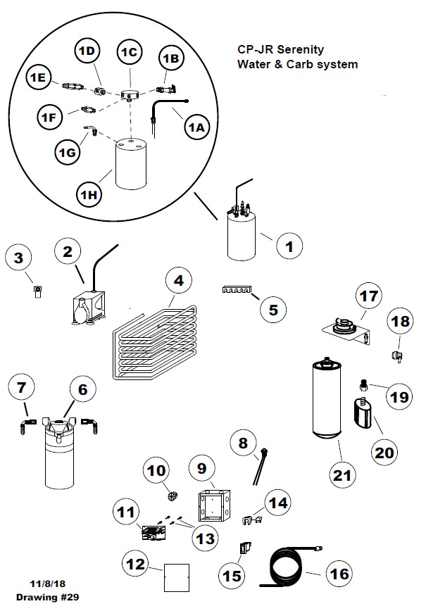 CP-JR-CT2FR Water and Carbonation System
