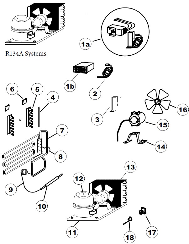 CP2000-PB Refrigeration Components R134A Models, July 2025 & Older