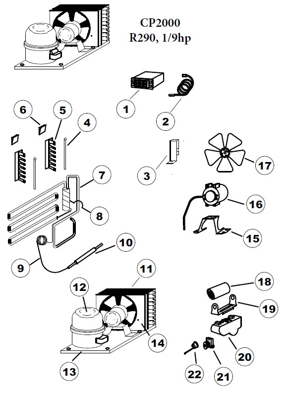 CP2000-SW-BH Refrigeration Components, R290, July 2025 & Newer