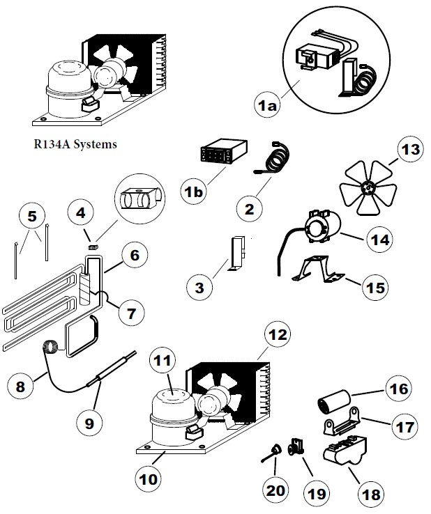 CR-1 Refrigeration Components R134A Models, July 2025 & Older