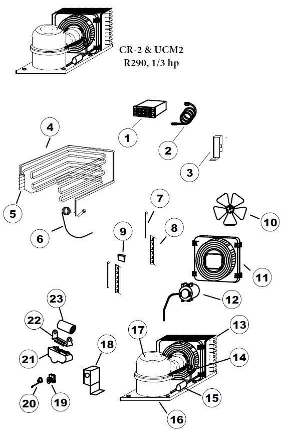 CR-UCM2 Refrigeration Components, R290 Models, July 2025 & Newer