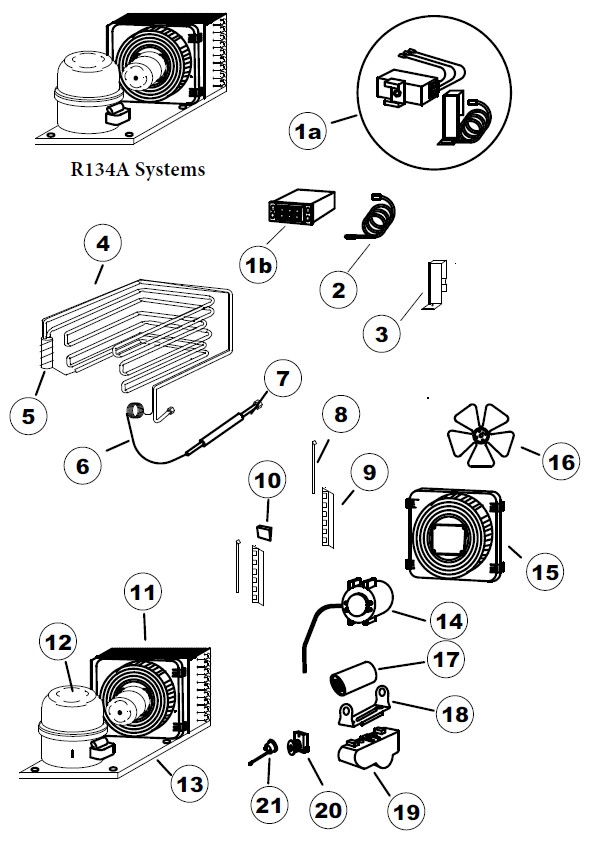 CR-UCM2-2CL-S0096 Refrigeration Components R134A Models, July 2025 & Older