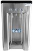 Three Valve Bottle Filling Station, 3 products each with a manual push and hold to dispense button.
