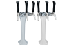 CBR-V3WHT White Finish 3 Faucet tower with SSQ Faucets
