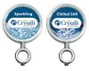 Two Straight Crysalli Medallion Holders for CBR-V2 or CRVS-V2, with Sparkling and Chilled Still Water Graphics