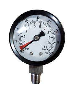 Pressure Gauge 2", 1/8" lm 125 PSI SS