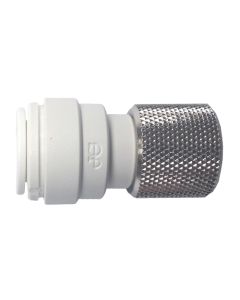 Angle Stop Adaptor (9/16"-24) to 3/8" JG Tube. Replaces 3/8" Compression nut and ferrule ring on angle stop