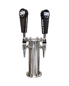Industrial style stainless steel, two tap pipe tower with N2 faucets
