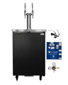 ProFusion beverage dispensing system and cooler. Pre-assembled with ProFusion device, N2 draft tower, hoses, N2 regulator and "D" Style keg coupler