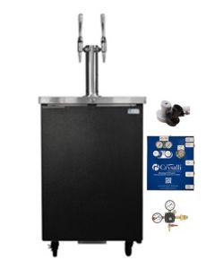 ProFusion beverage dispensing system and cooler. Pre-assembled with ProFusion device, N2 draft tower, hoses, N2 regulator and Gas and Liquid disconnects for use on a Pre-Mix keg